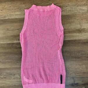 Pink Sleeveless Knit Top